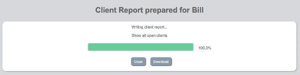 Client report download window